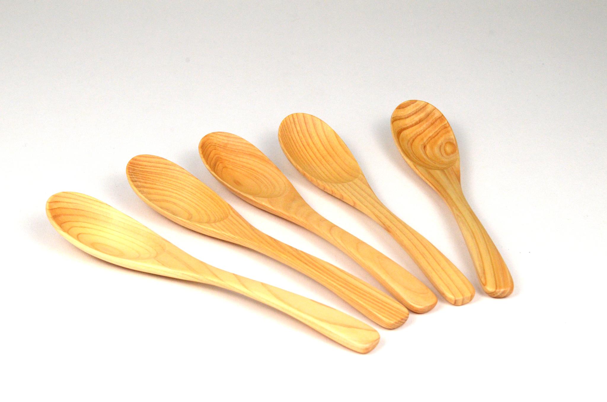 ■DD-2454 ひのき　カレースプーン　5本販売（※本州内は送料サービス）