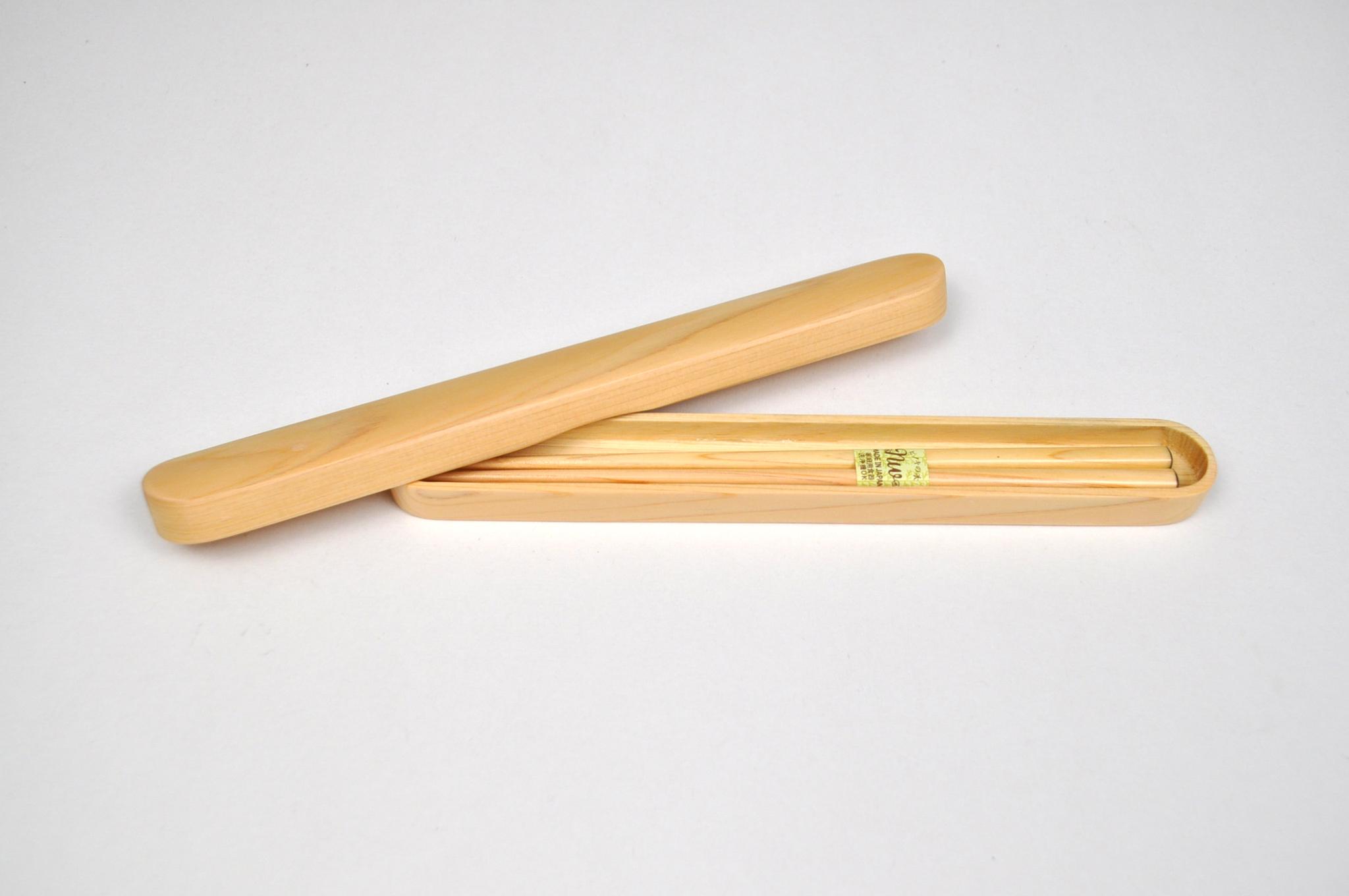 ひのきくりぬき箸箱 大 ・ひのき箸23センチセット　DD-2493 | 3枚目