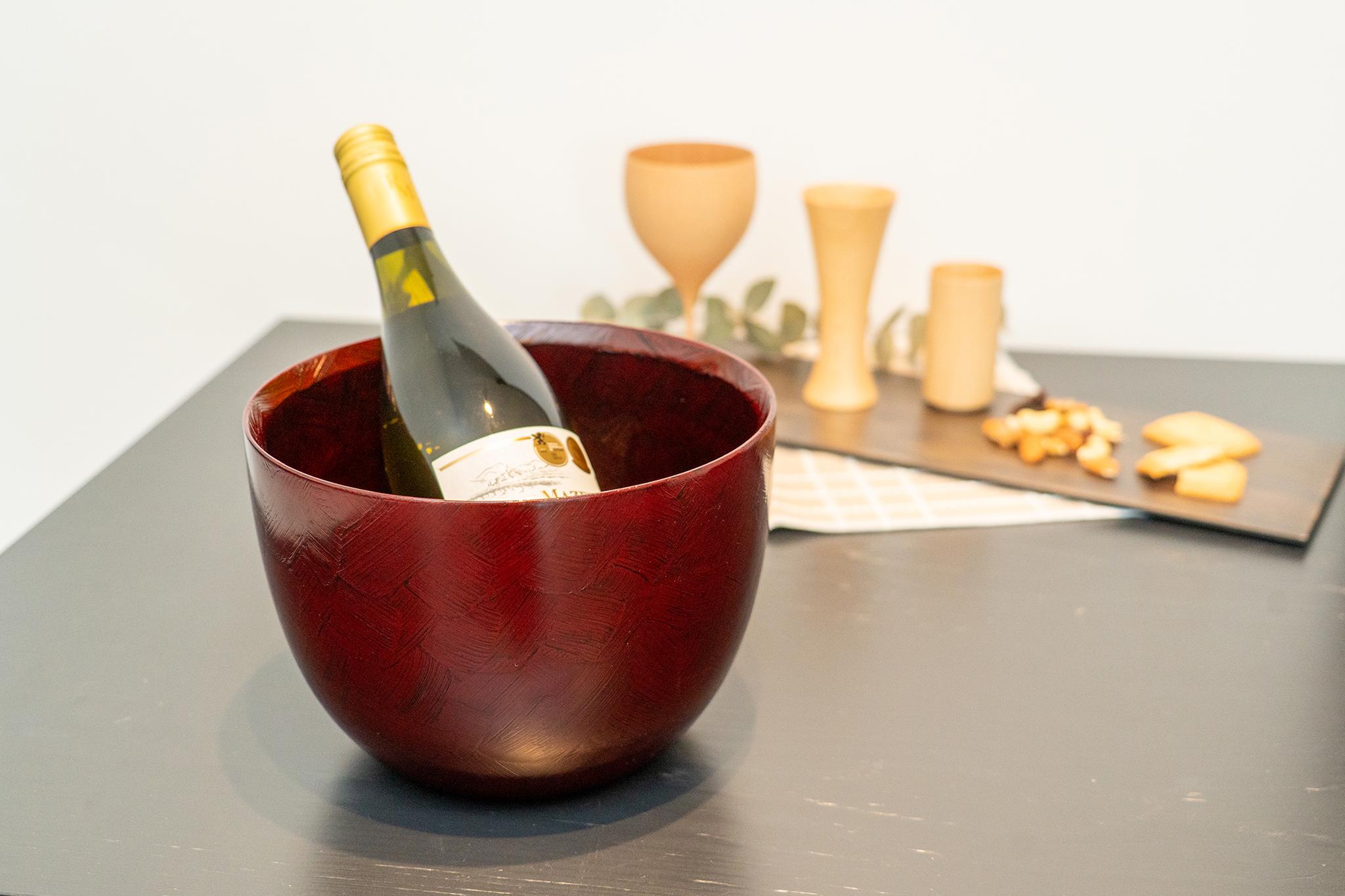 国産山中塗　SH-0170 7.0ワインクーラー　錆　根来 | 3枚目