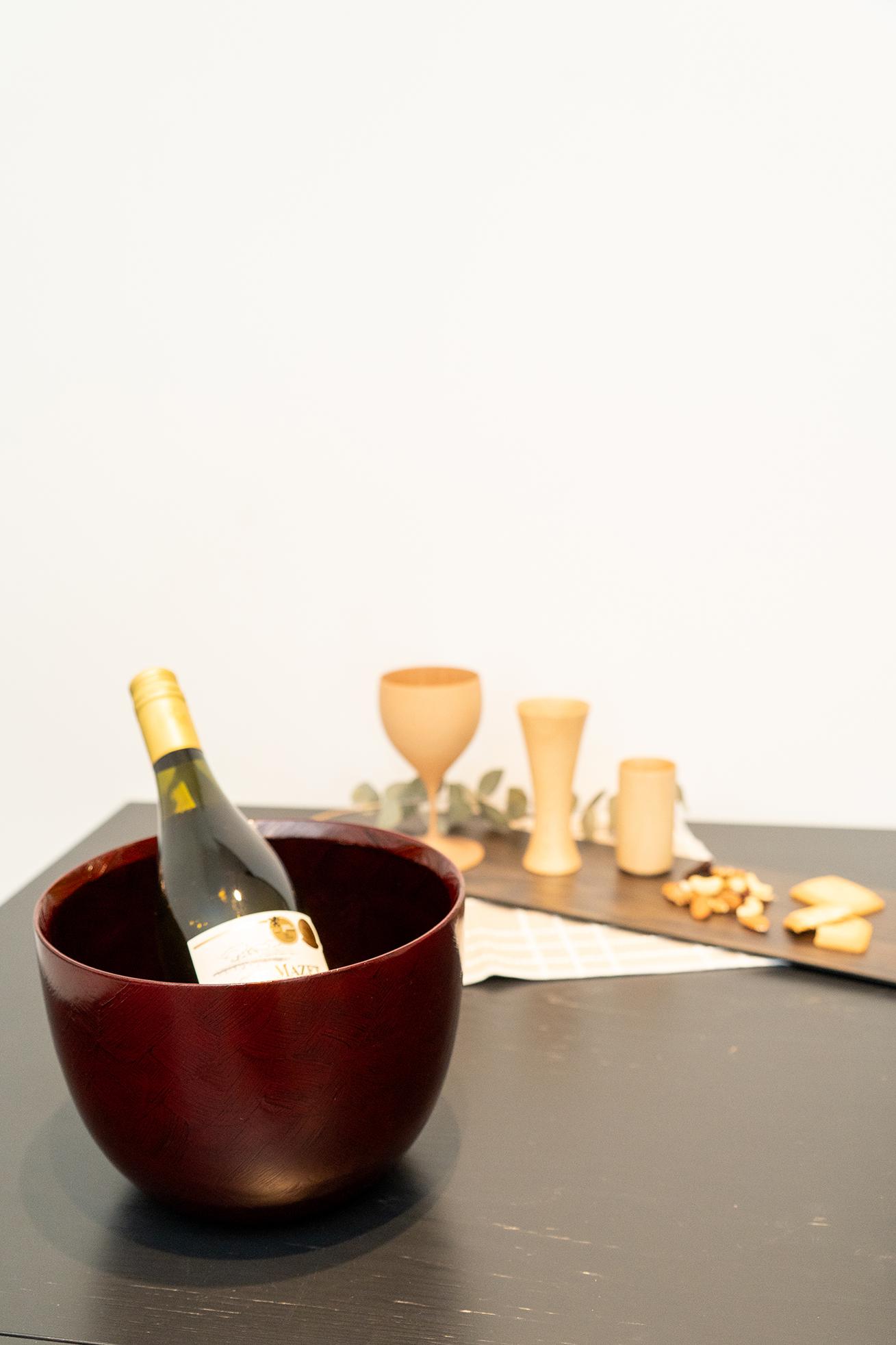 国産山中塗　SH-0170 7.0ワインクーラー　錆　根来 | 4枚目