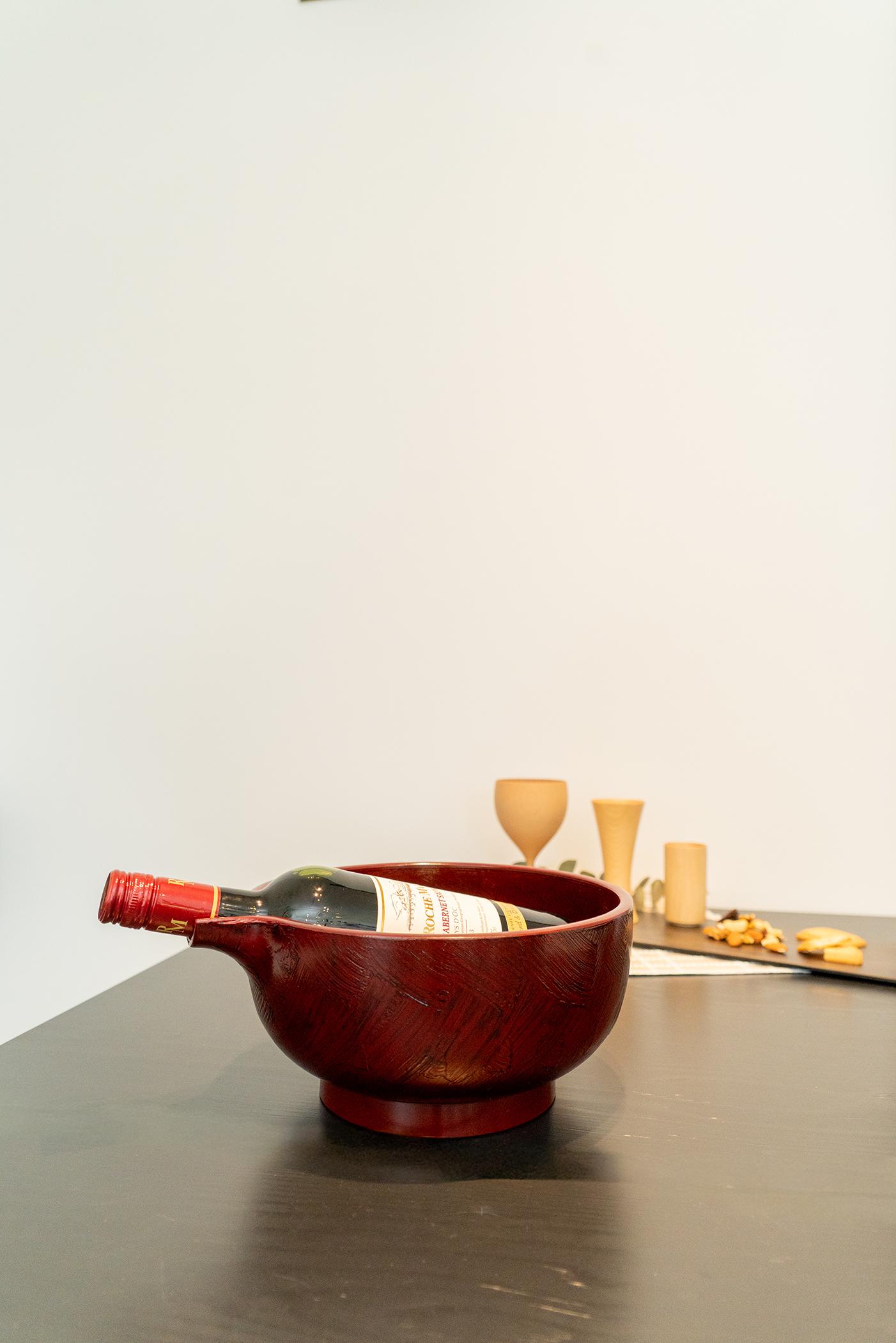 国産山中塗　SH-0168 8.0片口ワインクーラ　錆　根来 | 2枚目