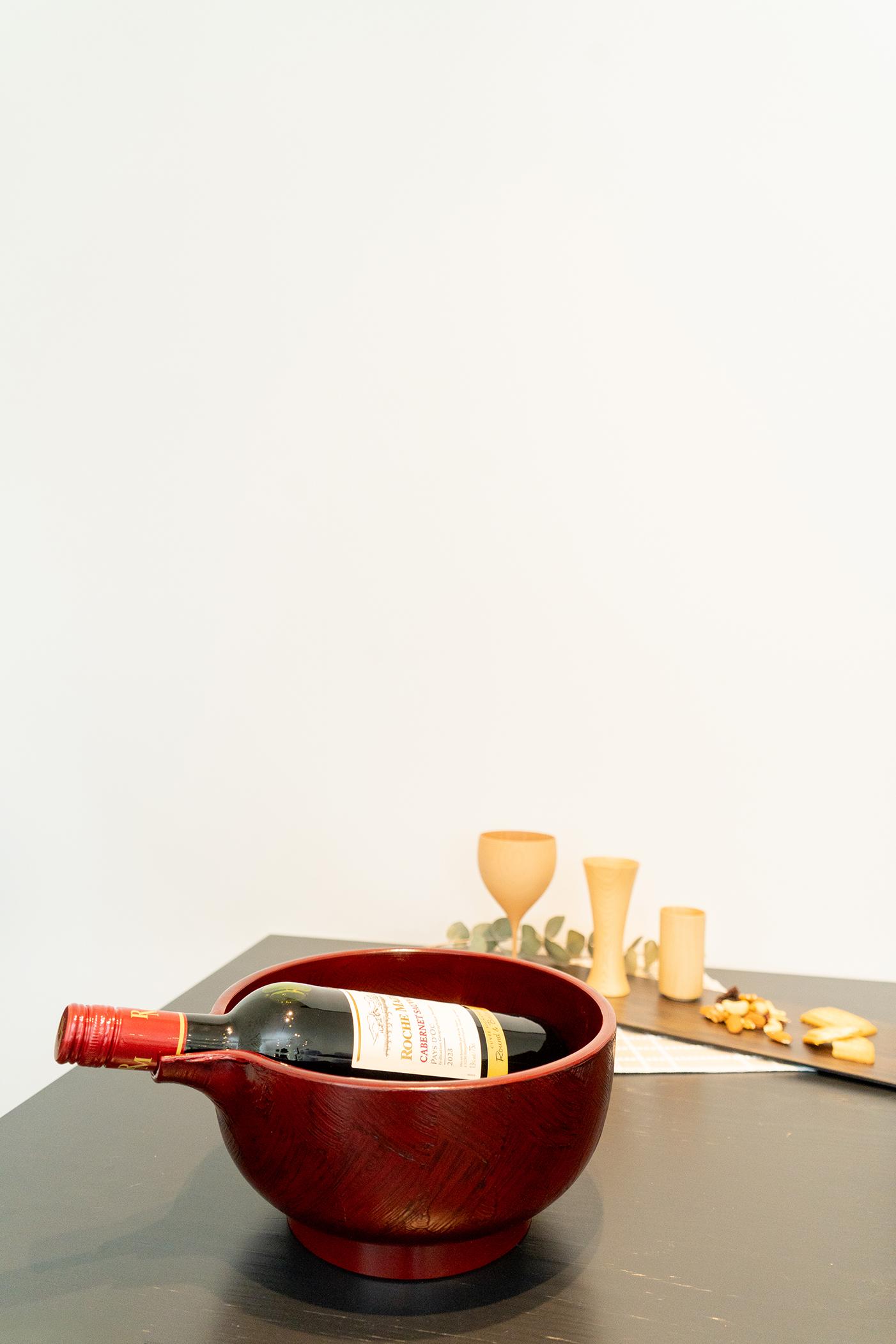 国産山中塗　SH-0168 8.0片口ワインクーラ　錆　根来 | 3枚目